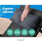 GARDEON 2X SUN LOUNGE WICKER LOUNGER OUTDOOR FURNITURE