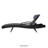 GARDEON 2X SUN LOUNGE WICKER LOUNGER OUTDOOR FURNITURE