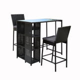 GARDEON 3-PIECE OUTDOOR BAR SET PATIO DINING CHAIRS WICKER