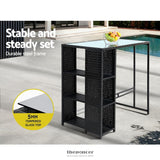 GARDEON 3-PIECE OUTDOOR BAR SET PATIO DINING CHAIRS WICKER