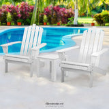 GARDEON 3PC ADIRONDACK OUTDOOR TABLE AND CHAIRS WOODEN