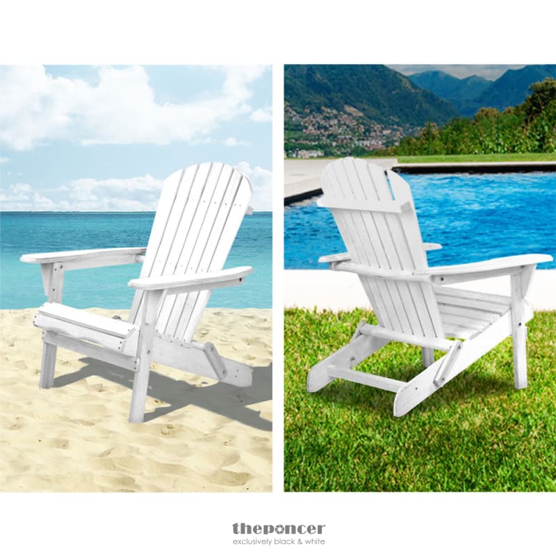 GARDEON 3PC ADIRONDACK OUTDOOR TABLE AND CHAIRS WOODEN