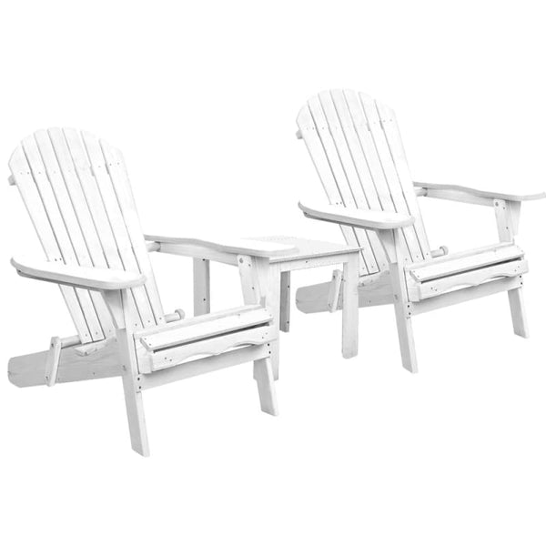 GARDEON 3PC ADIRONDACK OUTDOOR TABLE AND CHAIRS WOODEN