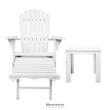 GARDEON 3PC ADIRONDACK OUTDOOR TABLE AND CHAIRS WOODEN SUN