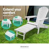 GARDEON 3PC ADIRONDACK OUTDOOR TABLE AND CHAIRS WOODEN SUN
