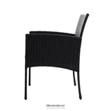 GARDEON 3PC BISTRO SET OUTDOOR FURNITURE RATTAN TABLE