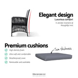 GARDEON 3PC BISTRO SET OUTDOOR FURNITURE RATTAN TABLE