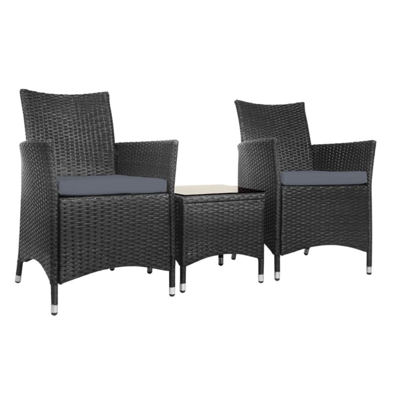 GARDEON 3PC OUTDOOR BISTRO SET PATIO FURNITURE WICKER