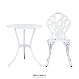 GARDEON 3PC OUTDOOR SETTING BISTRO SET CHAIRS TABLE CAST