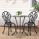 GARDEON 3PC OUTDOOR SETTING BISTRO SET CHAIRS TABLE CAST