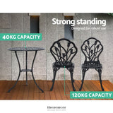 GARDEON 3PC OUTDOOR SETTING BISTRO SET CHAIRS TABLE CAST