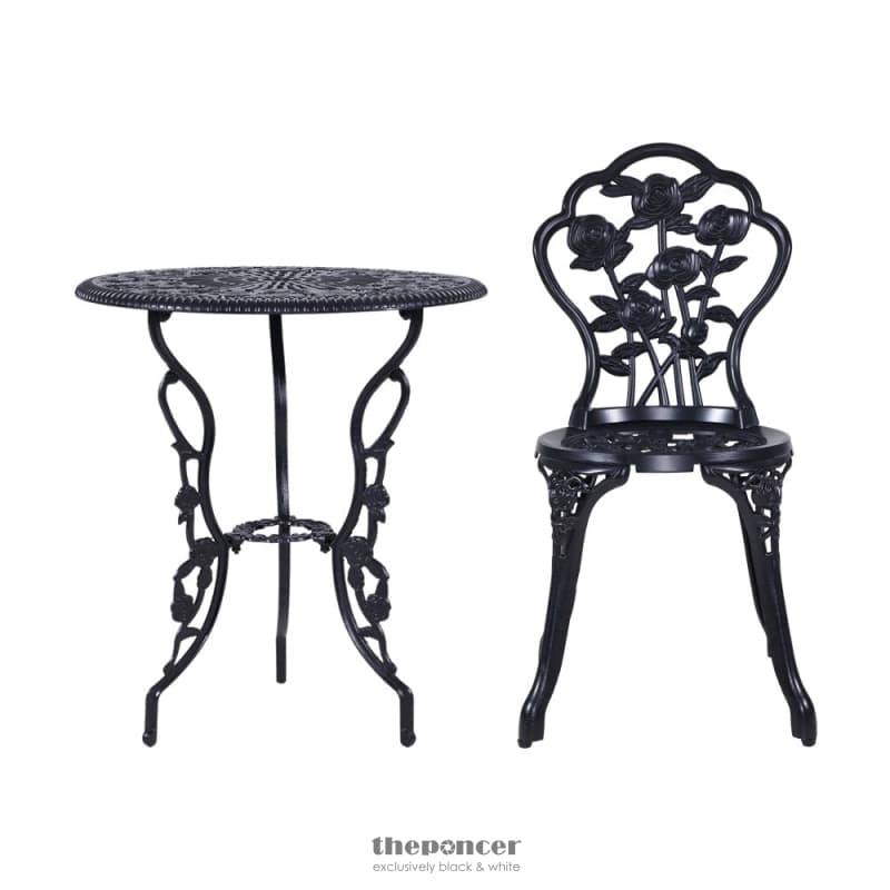 GARDEON 3PC OUTDOOR SETTING BISTRO SET CHAIRS TABLE CAST