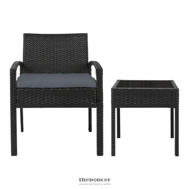 GARDEON 3PC PATIO FURNITURE BISTRO SET WICKER OUTDOOR