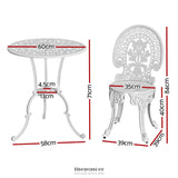GARDEON 3PC PATIO FURNITURE OUTDOOR BISTRO SET DINING
