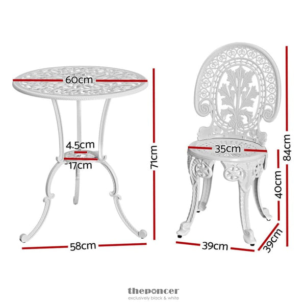 GARDEON 3PC PATIO FURNITURE OUTDOOR BISTRO SET DINING