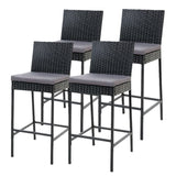 GARDEON 4-PIECE OUTDOOR BAR STOOLS DINING CHAIR BAR STOOLS