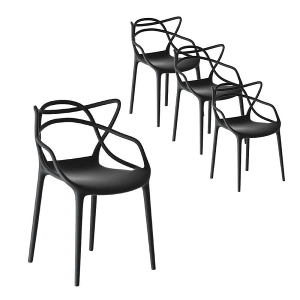 GARDEON 4PC OUTDOOR DINING CHAIRS PP PORTABLE STACKABLE