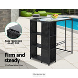 GARDEON 5-PIECE OUTDOOR BAR SET PATIO DINING CHAIRS WICKER