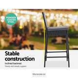 GARDEON 5-PIECE OUTDOOR BAR SET PATIO DINING CHAIRS WICKER