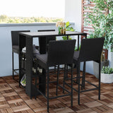 GARDEON 5-PIECE OUTDOOR BAR SET PATIO DINING CHAIRS WICKER