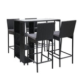 GARDEON 5-PIECE OUTDOOR BAR SET PATIO DINING CHAIRS WICKER