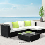GARDEON 5-PIECE OUTDOOR SOFA SET WICKER COUCH LOUNGE