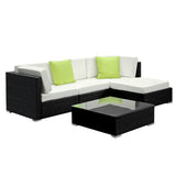 GARDEON 5-PIECE OUTDOOR SOFA SET WICKER COUCH LOUNGE
