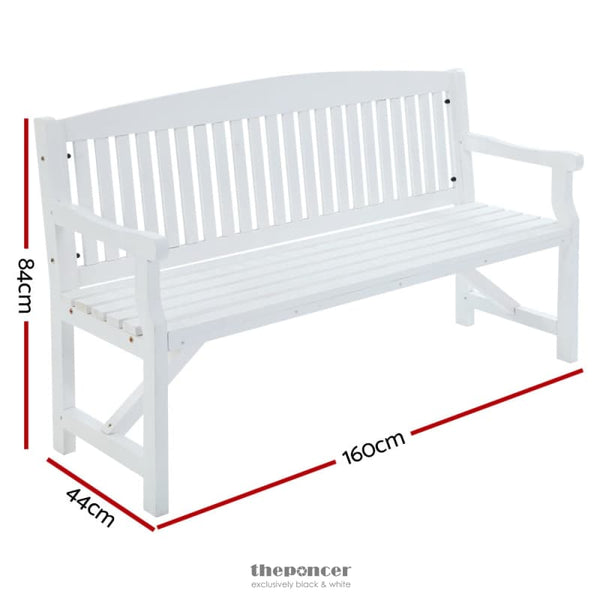 GARDEON 5FT OUTDOOR GARDEN BENCH WOODEN 3 SEAT CHAIR PATIO