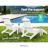 GARDEON 5PC ADIRONDACK OUTDOOR TABLE AND CHAIRS WOODEN SUN