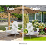 GARDEON 5PC ADIRONDACK OUTDOOR TABLE AND CHAIRS WOODEN SUN