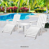 GARDEON 5PC ADIRONDACK OUTDOOR TABLE AND CHAIRS WOODEN SUN