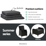 GARDEON 5PC RECLINER CHAIRS TABLE SUN LOUNGE WICKER OUTDOOR