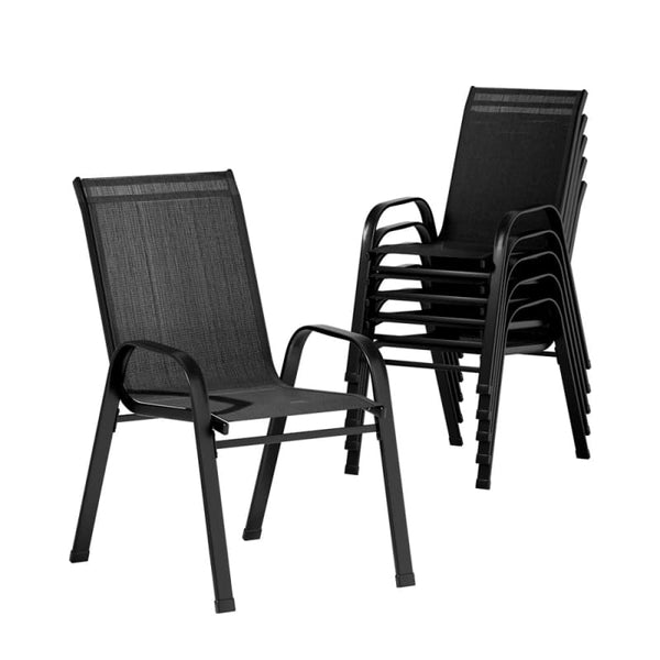 GARDEON 6PC OUTDOOR DINING CHAIRS STACKABLE LOUNGE CHAIR