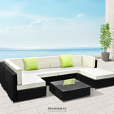 GARDEON 7-PIECE OUTDOOR SOFA SET WICKER COUCH LOUNGE