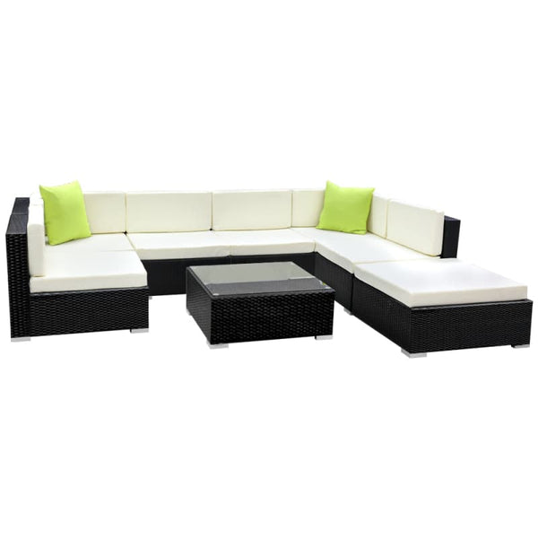 GARDEON 8-PIECE OUTDOOR SOFA SET WICKER COUCH LOUNGE