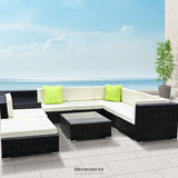 GARDEON 9-PIECE OUTDOOR SOFA SET WICKER COUCH LOUNGE