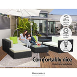 GARDEON 9-PIECE OUTDOOR SOFA SET WICKER COUCH LOUNGE