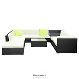 GARDEON 9-PIECE OUTDOOR SOFA SET WICKER COUCH LOUNGE