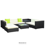 GARDEON 9-PIECE OUTDOOR SOFA SET WICKER COUCH LOUNGE