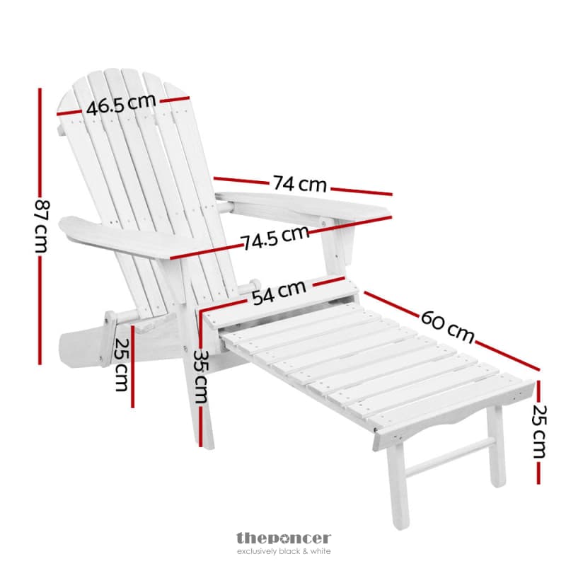 GARDEON ADIRONDACK OUTDOOR CHAIRS WOODEN FOLDABLE SUN