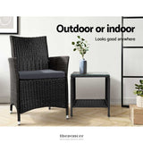 GARDEON COFFEE SIDE TABLE WICKER DESK RATTAN OUTDOOR