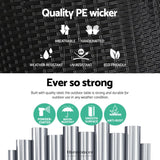 GARDEON COFFEE SIDE TABLE WICKER DESK RATTAN OUTDOOR