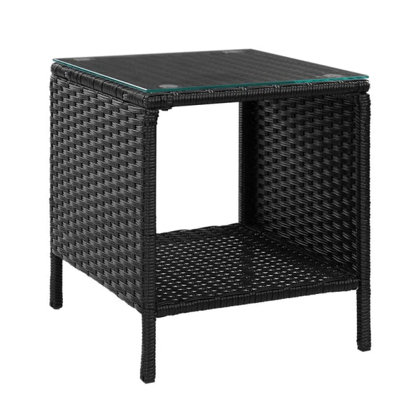 GARDEON COFFEE SIDE TABLE WICKER DESK RATTAN OUTDOOR