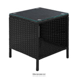 GARDEON COFFEE SIDE TABLE WICKER DESK RATTAN OUTDOOR