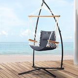 GARDEON HAMMOCK CHAIR WITH STEEL STAND ARMREST OUTDOOR