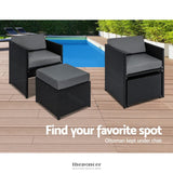 GARDEON OUTDOOR DINING SET 13 PIECE WICKER TABLE CHAIRS