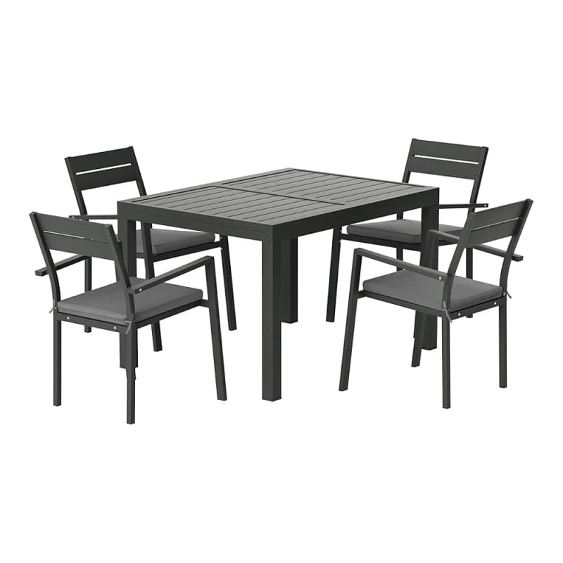 GARDEON OUTDOOR DINING SET 5 PIECE ALUMINUM EXTENDABLE