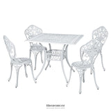 GARDEON OUTDOOR DINING SET 5 PIECE CHAIRS TABLE CAST
