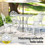 GARDEON OUTDOOR DINING SET 5 PIECE CHAIRS TABLE CAST