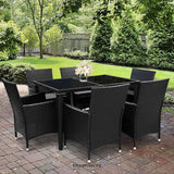 GARDEON OUTDOOR DINING SET 7 PIECE WICKER LOUNGE SETTING